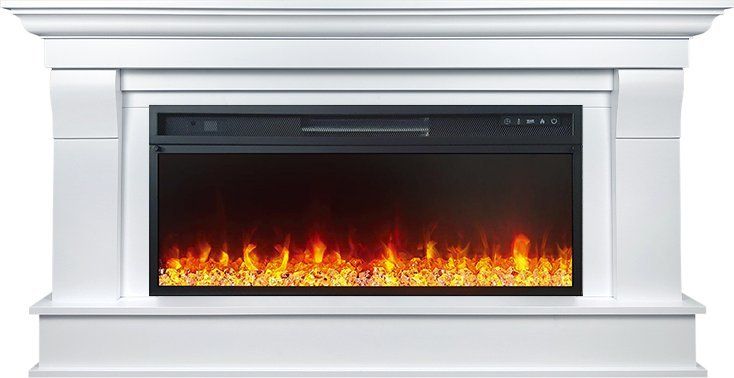 Линейный электрокамин Royal Flame Monaco 42 (белый) с очагом Vision 42 LED