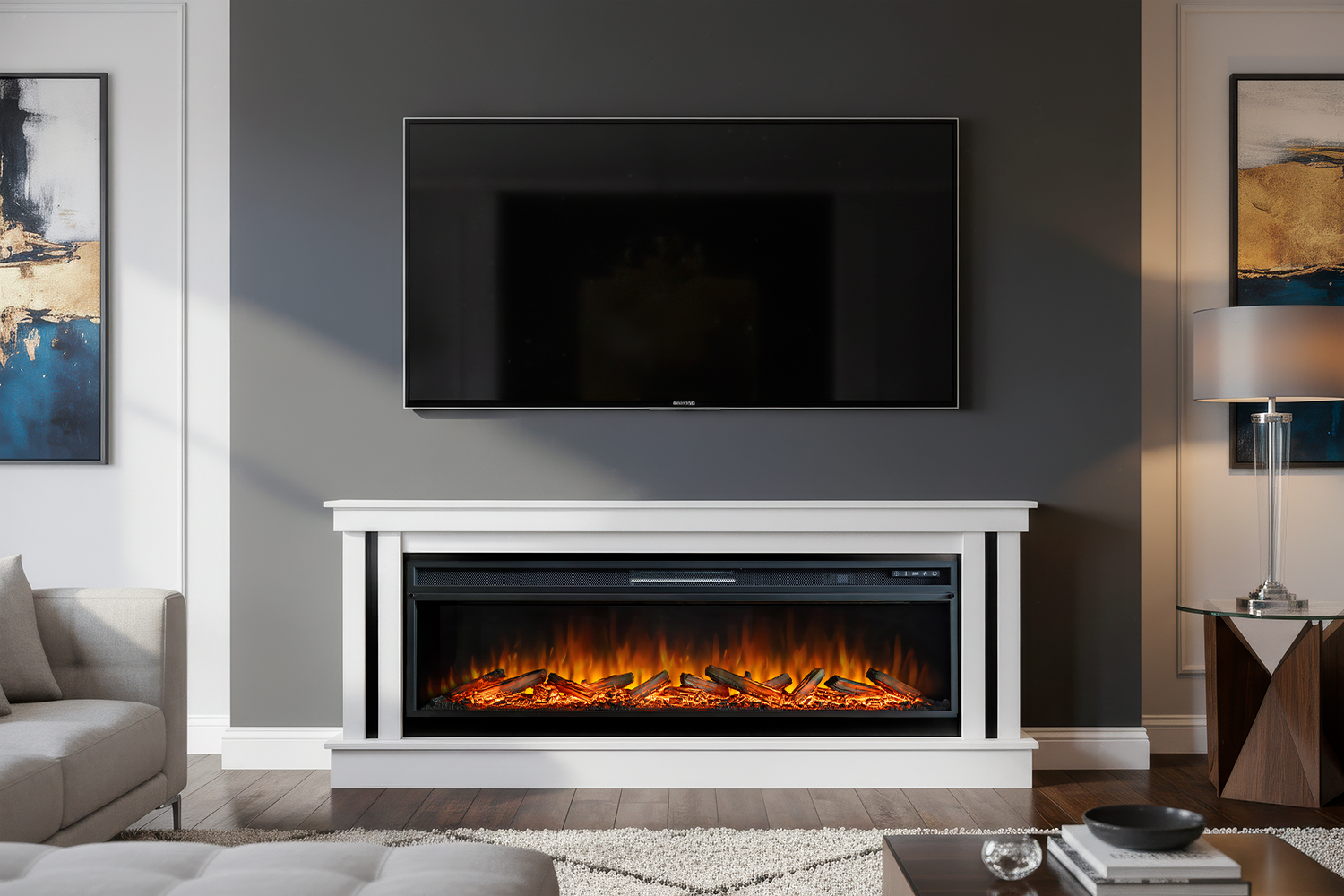 Линейный электрокамин Royal Flame Cosmo 42 с очагом Vision 42 LOG LED фото#7