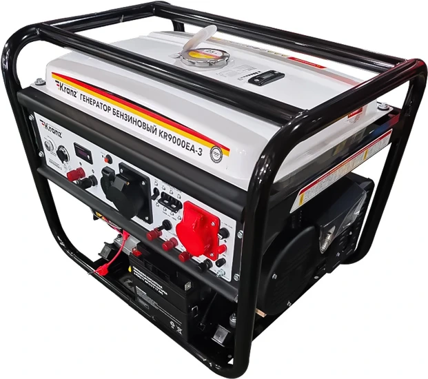Бензиновый генератор KRANZ KR9000EA-3, 9кВт, 230В/380В, 25л