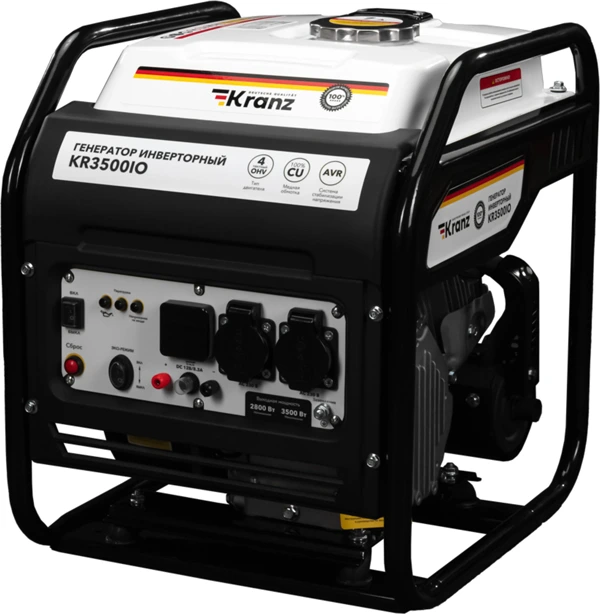 Бензиновый генератор KRANZ KR3500IO, 3,5кВт, 230В, 7л