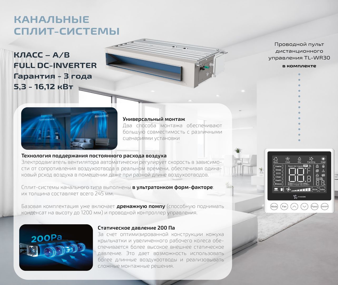Канальный кондиционер Thaicon TL-PD170-FR4/TL-PO170-FR4 фото#4