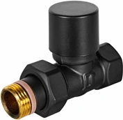 Балансировочный вентиль STOUT Design черный, прямой 1/2 (SVLD-0001-000015B)