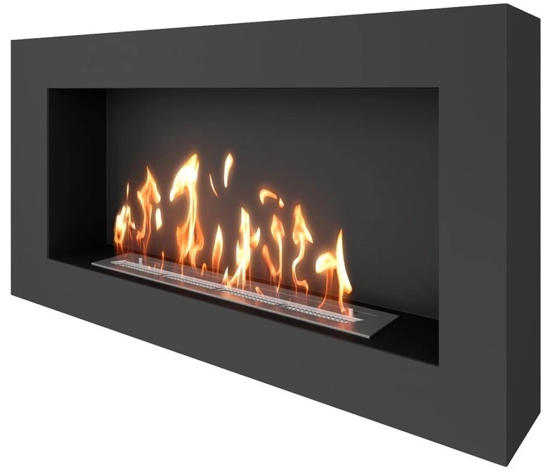 Настенный биокамин SteelHeat WALL GRAND 1200 черный