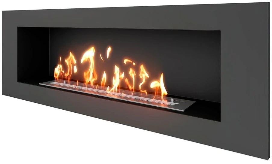 Настенный биокамин SteelHeat LONG 1200 Small встраиваемый