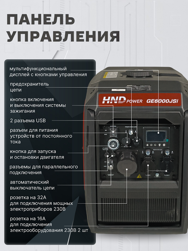 Бензиновый генератор HND GE 6000 JS i фото#16