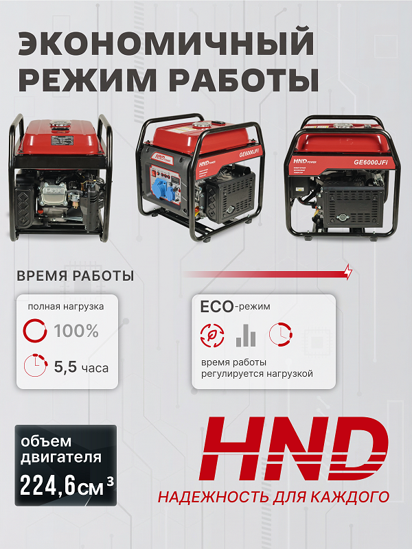 Бензиновый генератор HND GE 6000 JF i фото#15