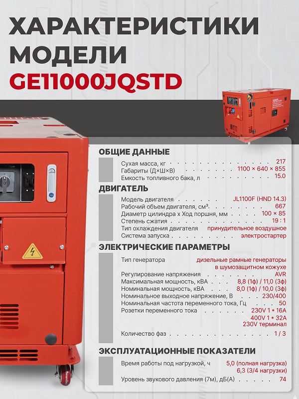 Дизельный генератор HND GE 11000 JQSTD фото#10
