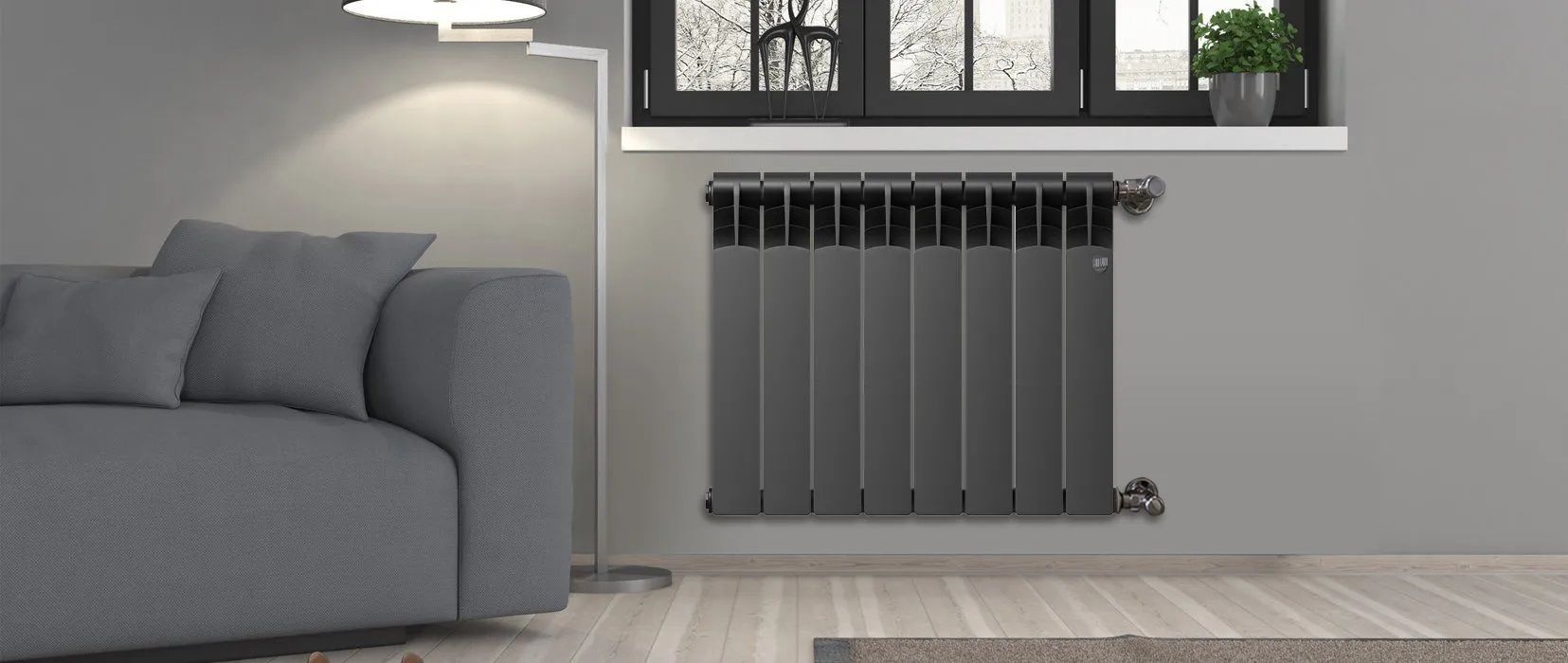 Биметаллический радиатор Royal Thermo Revolution Bimetall 500 2.0/Noir Sable – 8 секц. фото#8