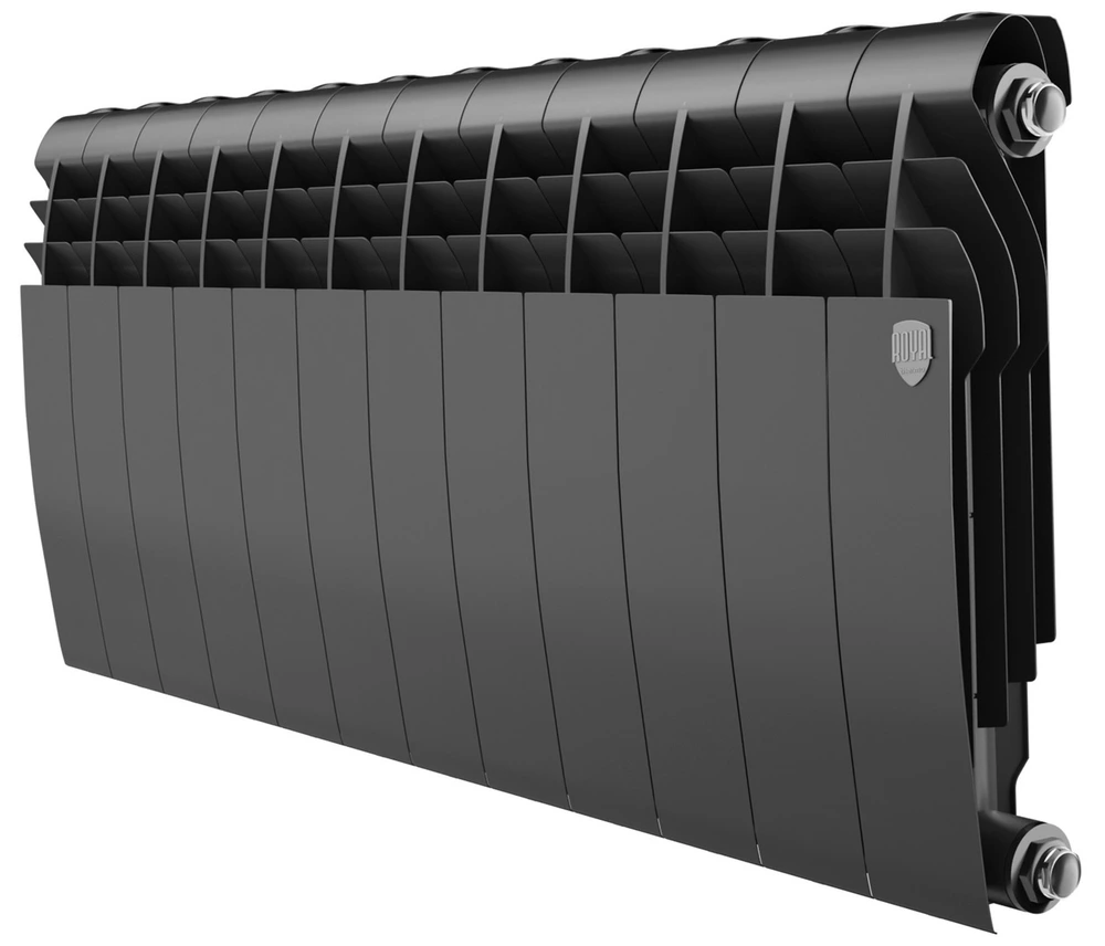Биметаллический радиатор Royal Thermo BILINER B 350 Чёрный - 12 секц.
