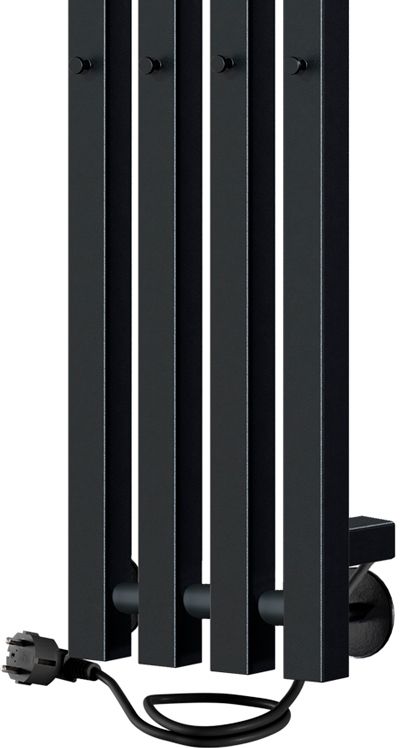 Электрический полотенцесушитель вертикальная лесенка INDIGO Стайл 4 ПРО (электро) 90/18 Черный муар фото#3