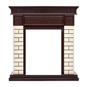 Классический портал для камина Firelight Bricks Classic кирпич Бежевый/шпон Тёмный дуб уцененный