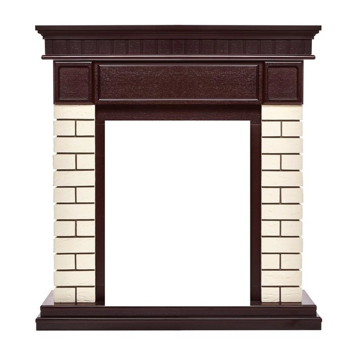 Классический портал для камина Firelight Bricks Classic кирпич Бежевый/шпон Тёмный дуб уцененный