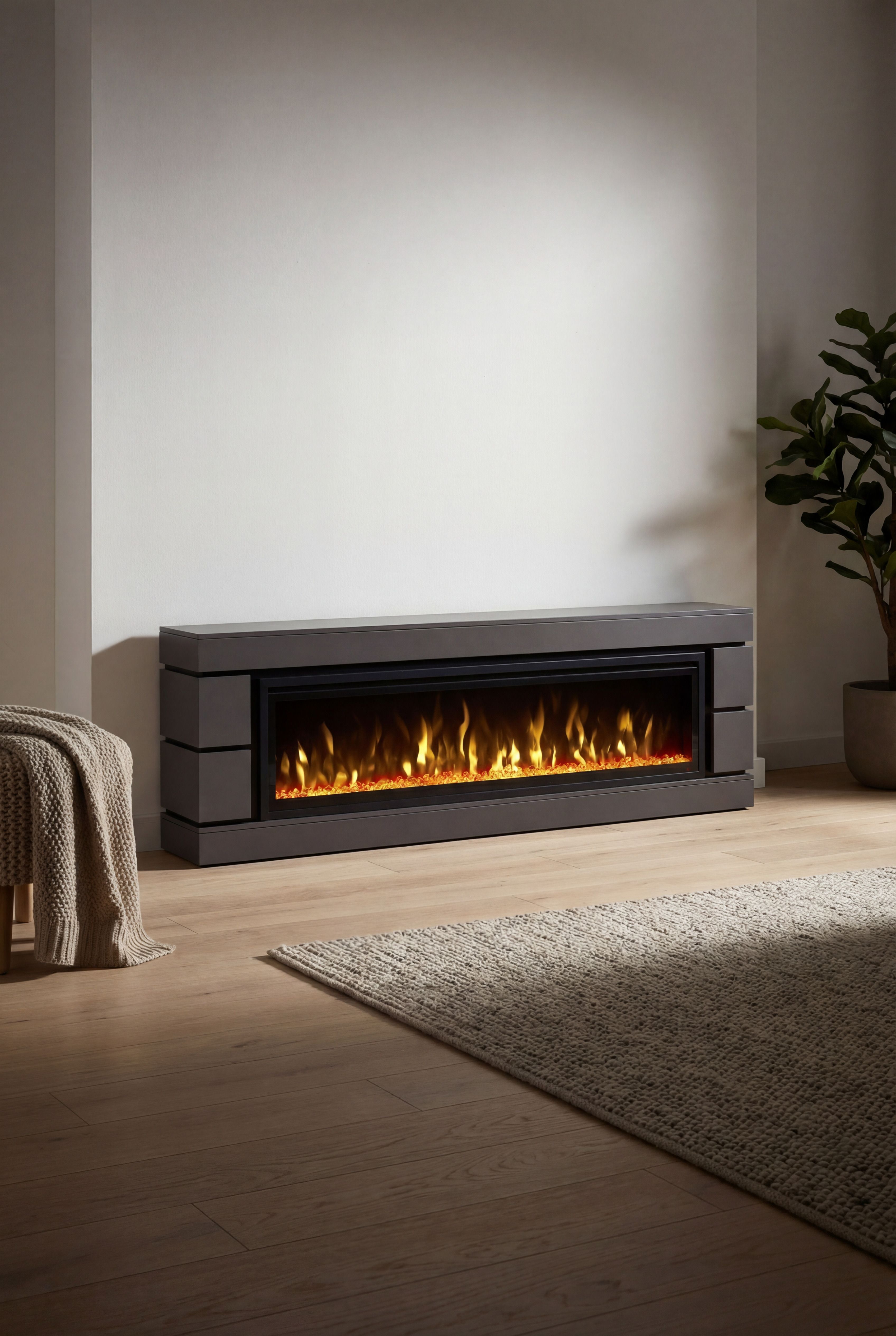 Линейный электрокамин Real-Flame SEATTLE J62/SF60 GR-P718 с очагом SAFITA 60 фото#9