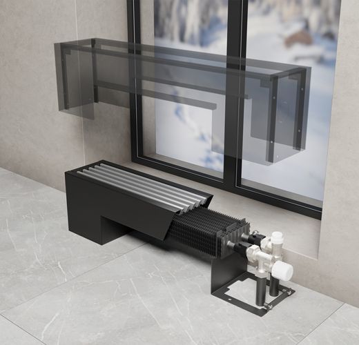 Водяной конвектор Royal Thermo STEP-130/130/1800-2-N-BL-LG-BL фото#3