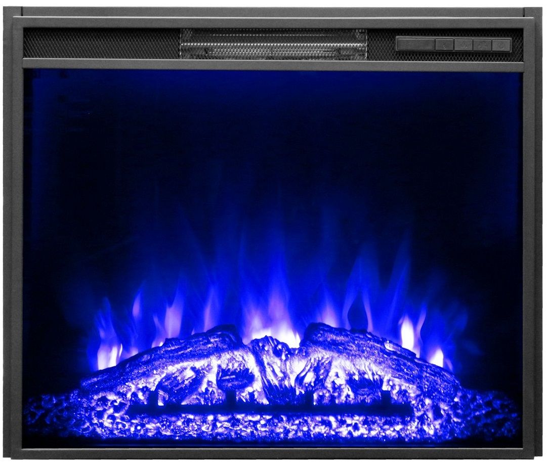 Электрокамин с широким очагом 2D Real-Flame STANLEY 26 GR-P718 с очагом AQUAMARINE 26 фото#12