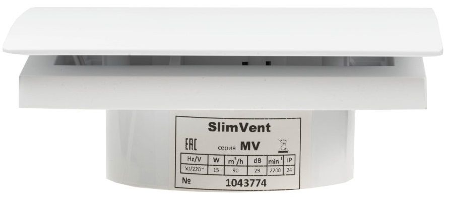 Вытяжка для ванной диаметр 100 мм SlimVent МV 100, пластик овал белый фото#4
