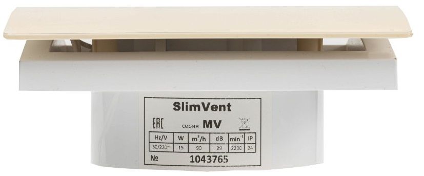 Вытяжка для ванной диаметр 100 мм SlimVent МV 100, пластик овал бежевый фото#4
