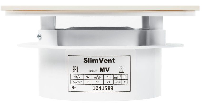 Вытяжка для ванной диаметр 100 мм SlimVent МV 100, стекло круг бежевый матовый фото#4