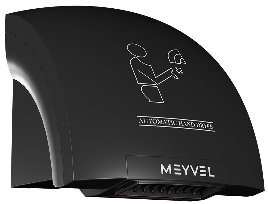 Пластиковая сушилка для рук MEYVEL MH1-1800P1 (Black) фото#7