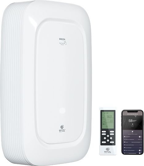 Современная бытовая приточная вентиляционная установка Royal Clima BREZZA RCB 150/EH-1000 с фильтрацией воздуха фото#5