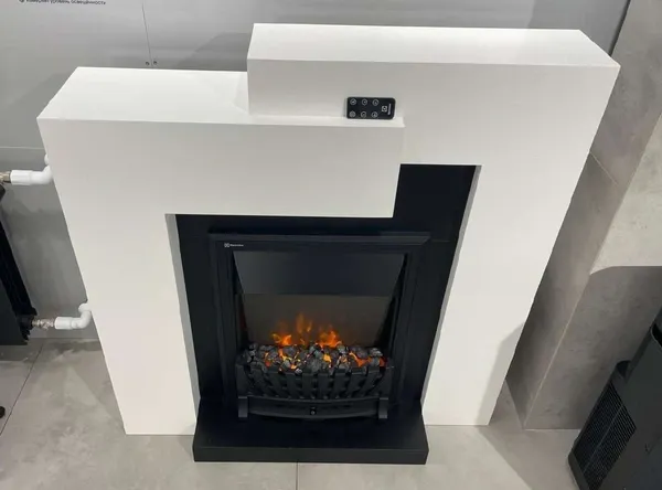 Электрокамин Electrolux EFP/P-1020LS с порталом Firelight Tetris Classic белый, серый уценённый фото#5