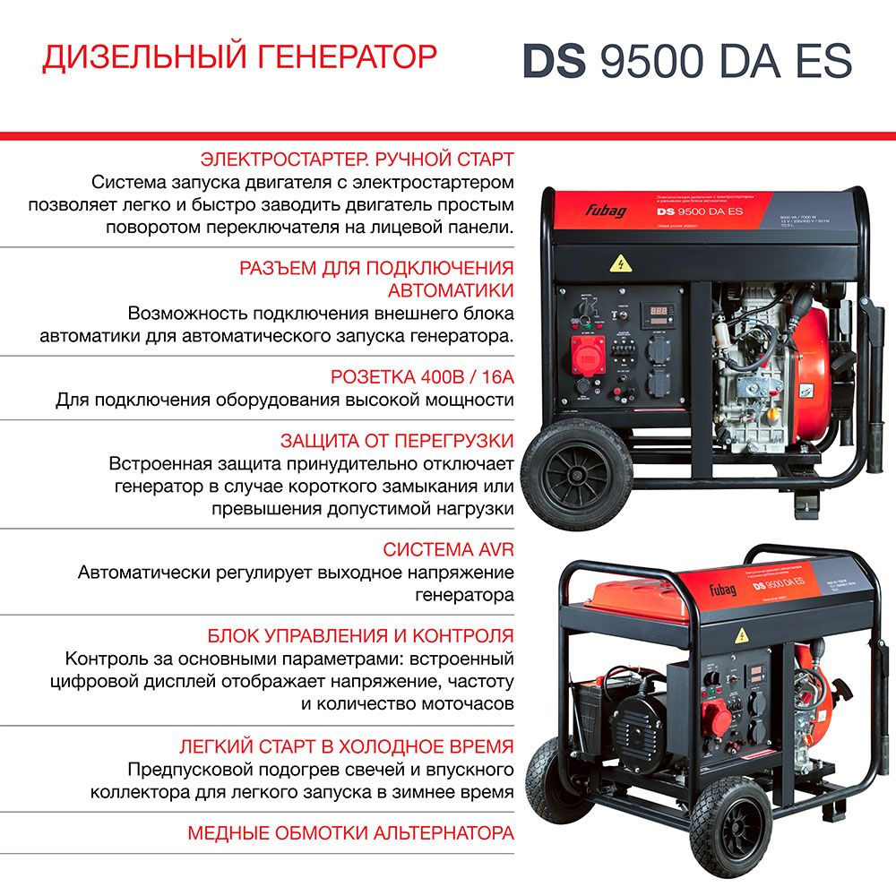 Дизельный генератор  Fubag DS 9500 DA ES фото#7
