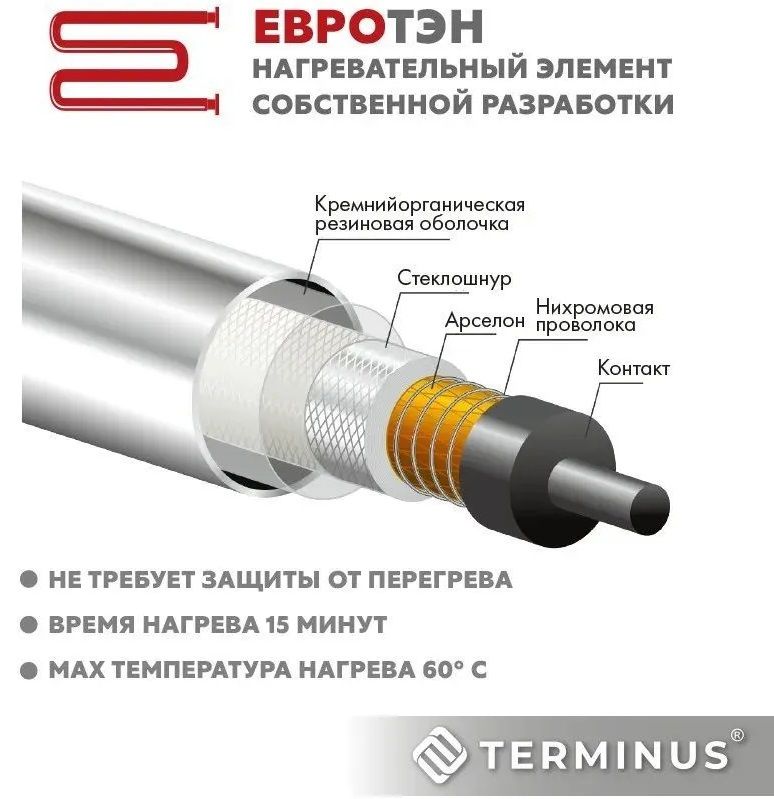 Электрический полотенцесушитель Terminus Стойка ТРЭ (TRES) круг 1200 Золото браш фото#4