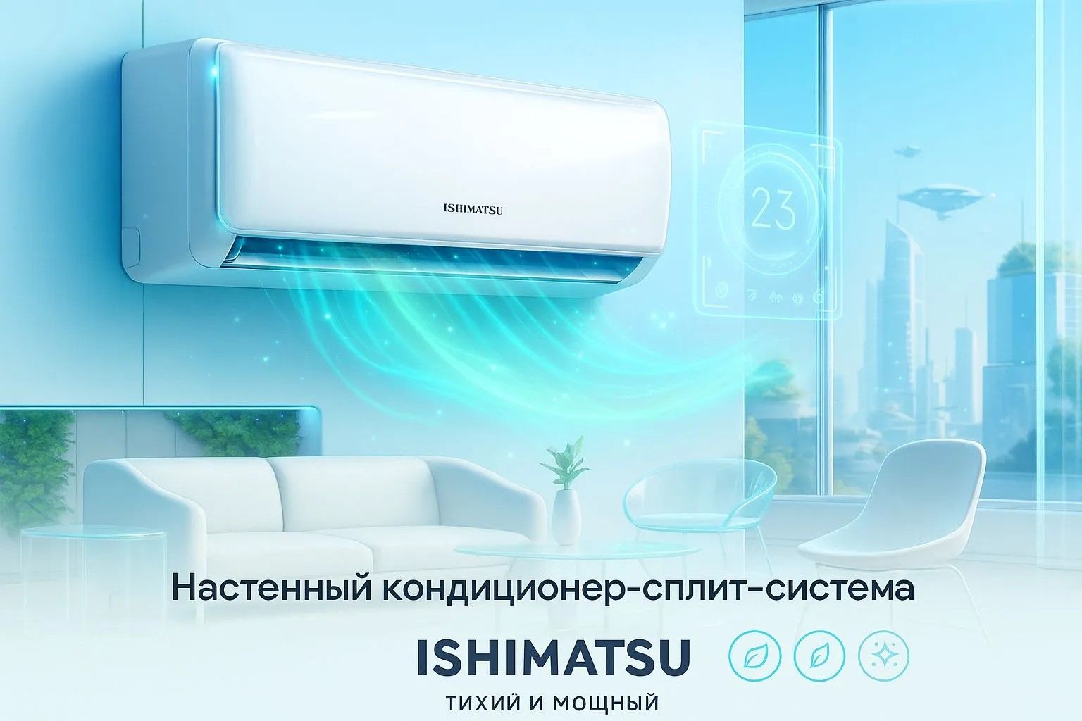 Мульти сплит-система ISHIMATSU AMSN-18/2/AMS-09*2 фото#9
