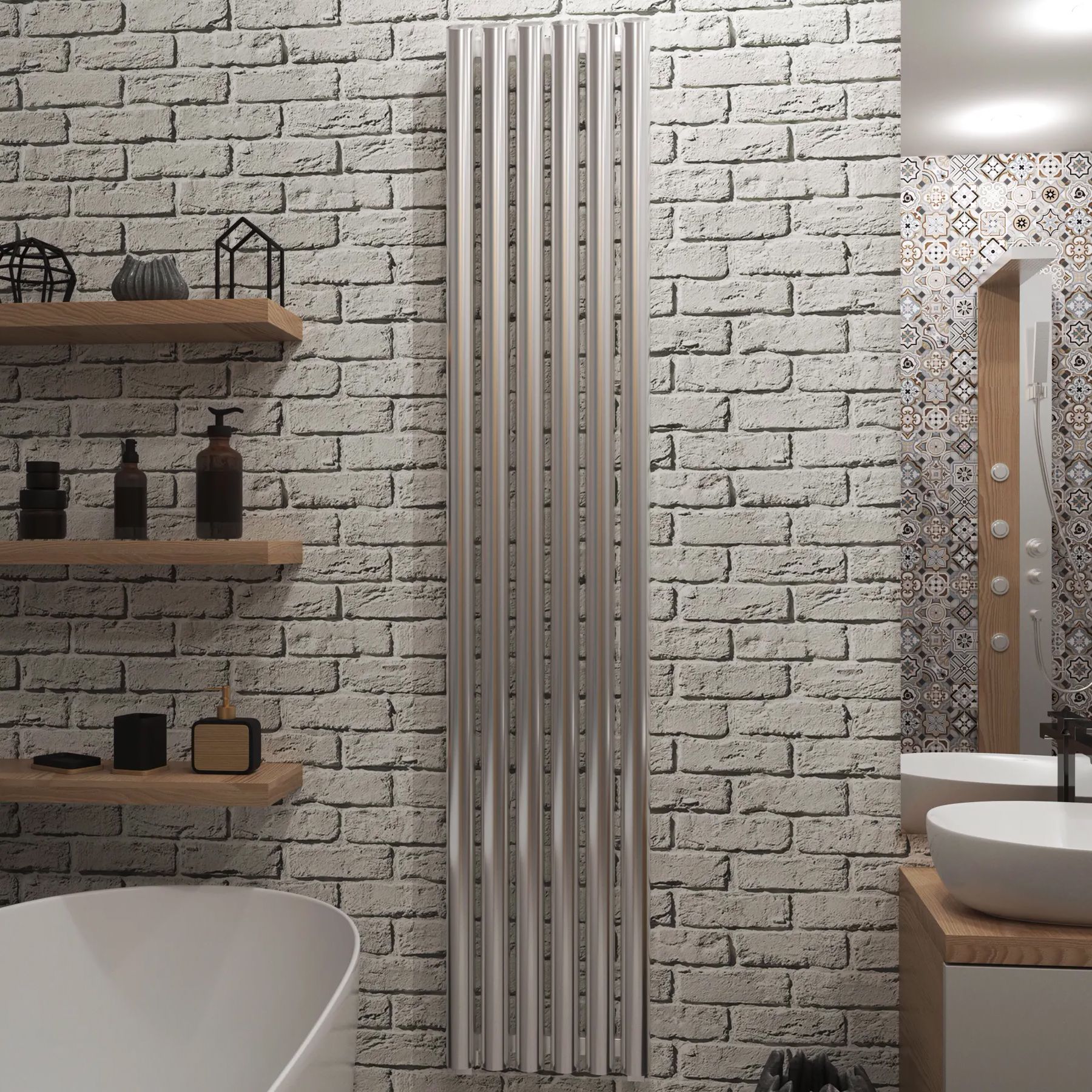 Водяной полотенцесушитель вертикальная лесенка Grota Quill 350x1800 фото#4