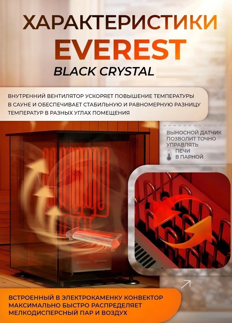 Электрическая печь Эверест Black Crystal Steam S120 фото#11