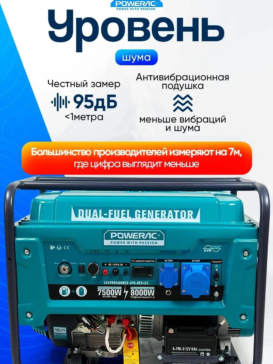 Гибридный генератор Powerac PR8000 Eco Winter 2 в 1 фото#13