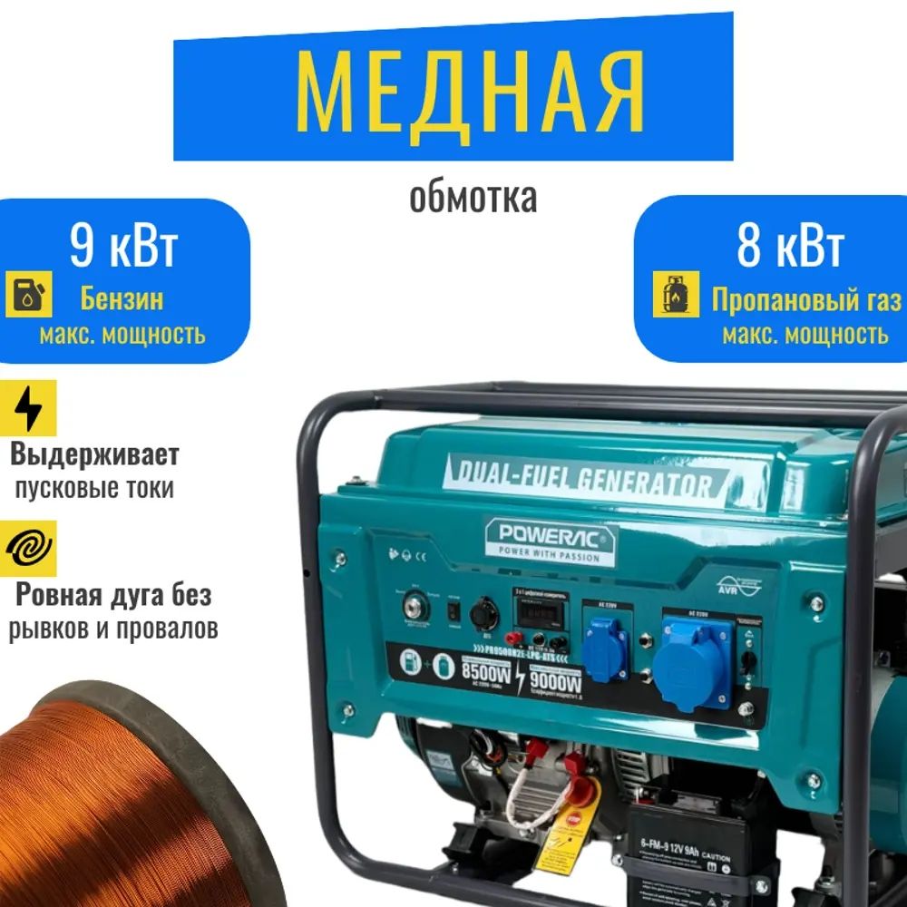 Гибридный генератор Powerac PR9000 Eco Winter 2 в 1 фото#26