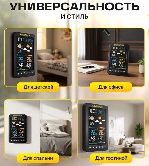 Цифровая метеостанция с радиодатчиком Ermenrich Report WR30 фото#13