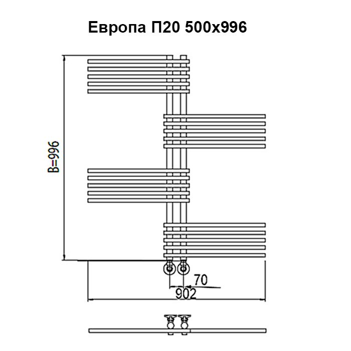 Водяной полотенцесушитель Terminus Европа П20 70х1000 фото#3