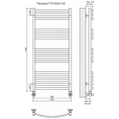Водяной полотенцесушитель Terminus Палермо П15 500х1200 фото#3