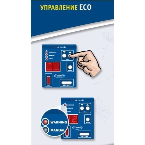 Водяная тепловая завеса Olefini KWH-38W (VERT) Управление ECO фото#2