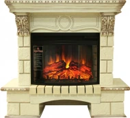 Электрокамин Royal Flame Pierre Luxe Шампань с очагом Dioramic 25 (Сл.кость с патиной)