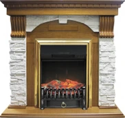 Электрокамин Royal Flame Dublin арочный сланец белый с очагом Fobos (Дуб)
