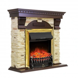 Электрокамин Royal Flame Dublin арочный сланец с очагом Fobos (Темный дуб) с широким порталом