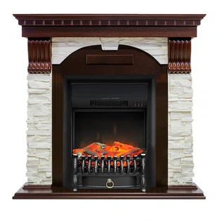 Электрокамин Royal Flame Dublin арочный сланец белый с очагом Fobos/Majestic (Темный дуб)