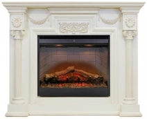 Электрокамин Dimplex London с очагом Symphony 26 (слоновая кость с патиной)