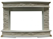 Широкий портал InterFlame Памир сланец под Panoramic 33W FX (бежевый с патиной)