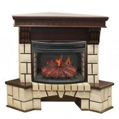 Электрокамин Real-Flame Stone Corner 25/25,5 AO-217 с очагом Firefield 25 S IR уютный