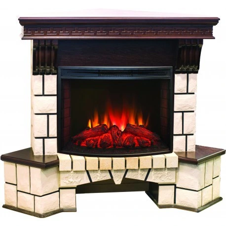 Электрокамин Real-Flame Stone Corner 25/25,5 AO-217 с очагом Evrika 25,5 LED
