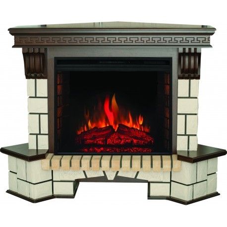 Электрокамин Real-Flame Stone Corner 26 AO-217 с очагом Epsilon 26 S IR инфракрасный обогрев
