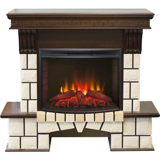 Электрокамин Real-Flame Stone 25/25,5 AO-217 с очагом Evrika 25,5 LED шпон