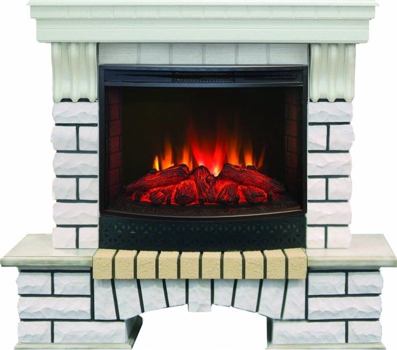 Электрокамин Real-Flame Country 25/25,5 WT с очагом Evrika 25,5 LED без дымохода