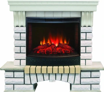 Электрокамин Real-Flame Country 25/25,5 WT с очагом Evrika 25,5 LED без дымохода