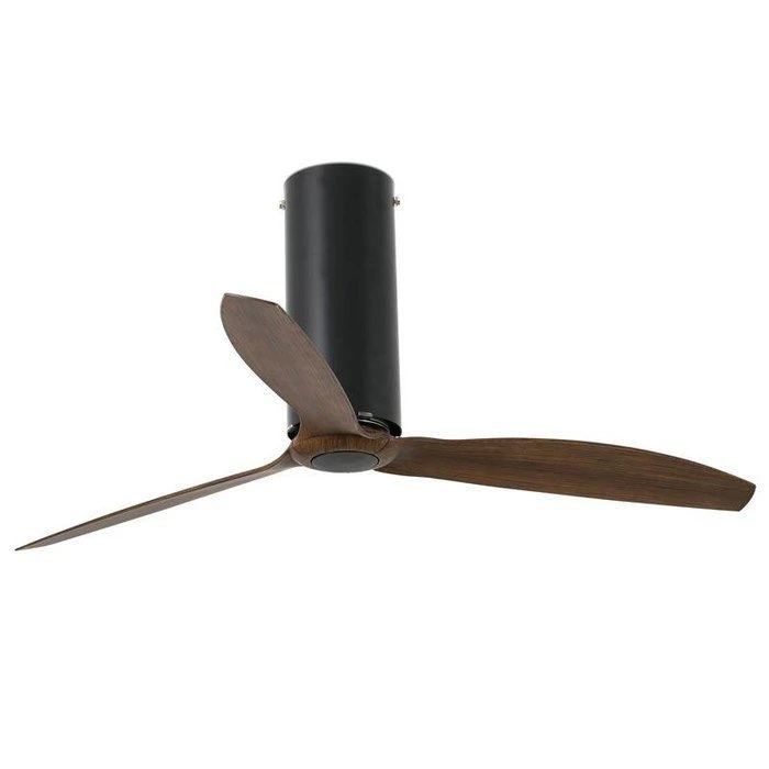 Вентилятор без подсветки Faro Barcelona Tube Fan Matt Black Wood (32037)