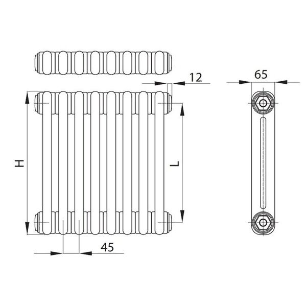 Стальной трубчатый радиатор 2-колончатый IRSAP TESI 21800/06 T30 (RR218000601A430N01) фото#6